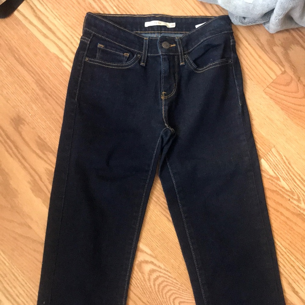 Navy blue LEVI pants no rips .